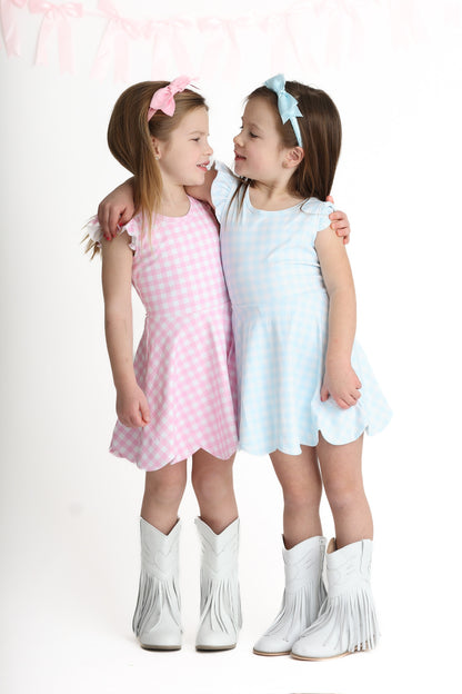 Blue Gingham Hadley- Athleisure (RTS)
