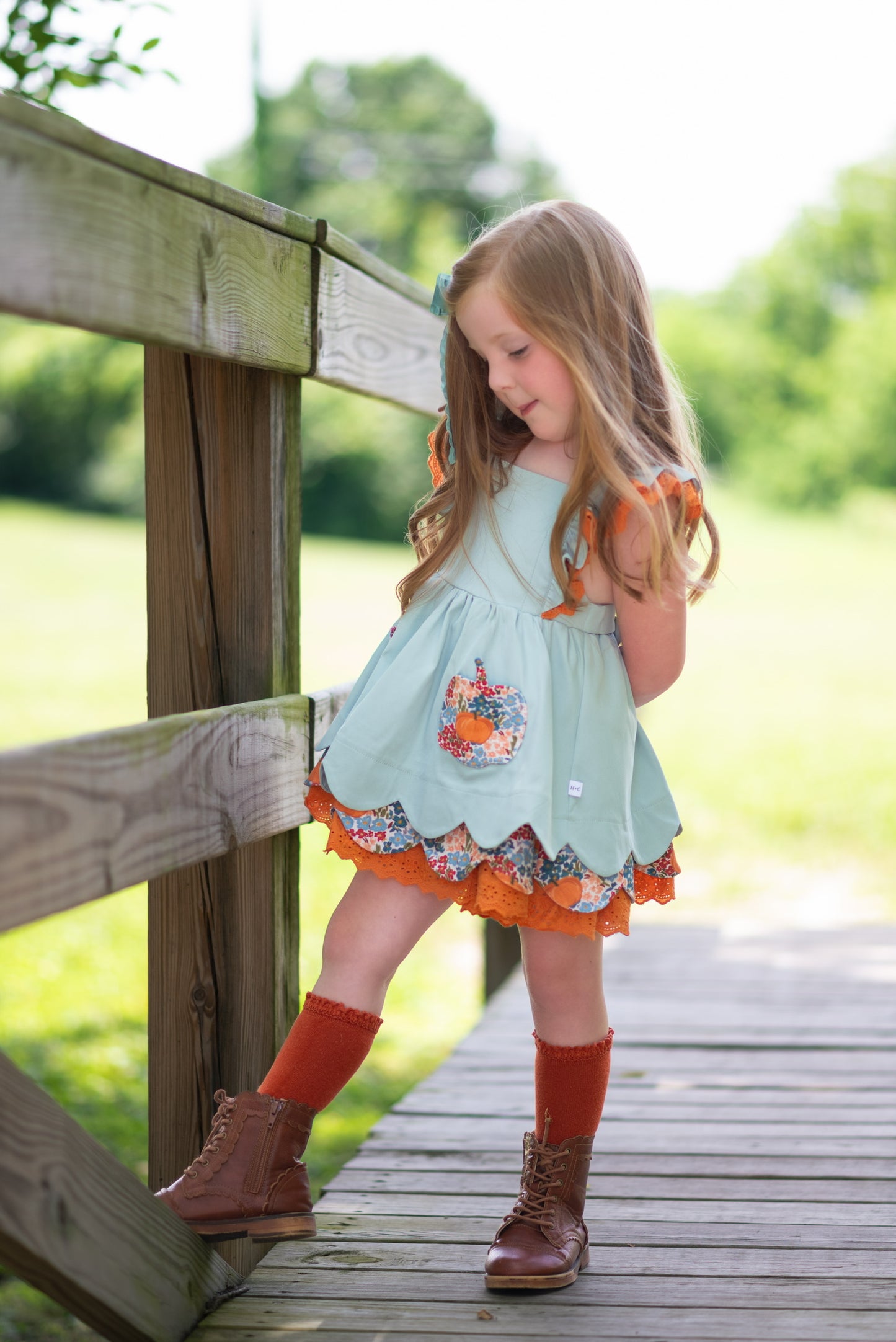 Pumpkin Petals Pinafore (Preorder)