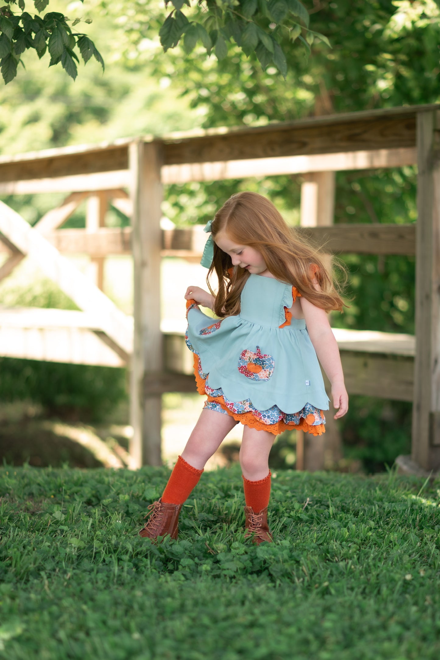 Pumpkin Petals Pinafore (Preorder)