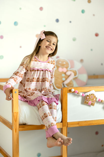 Girls Jogger Set- Gingerbread Village Co-zies (Preorder)
