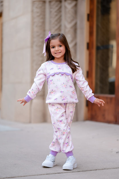 Purple Posies Jogger Set (Preorder)