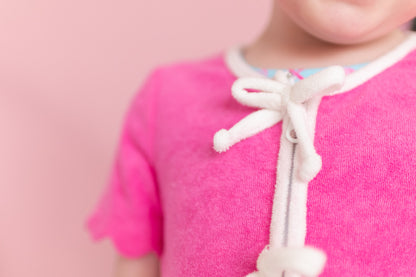 Terry Cloth Bow Zip Up (RTS)