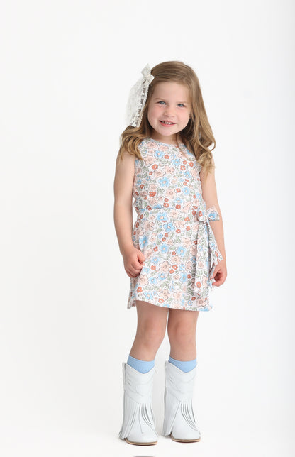 Dusty Blue Floral Skort (Preorder)