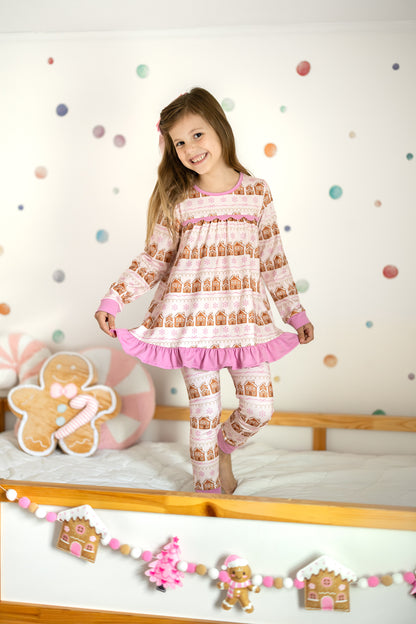 Girls Jogger Set- Gingerbread Village Co-zies (Preorder)