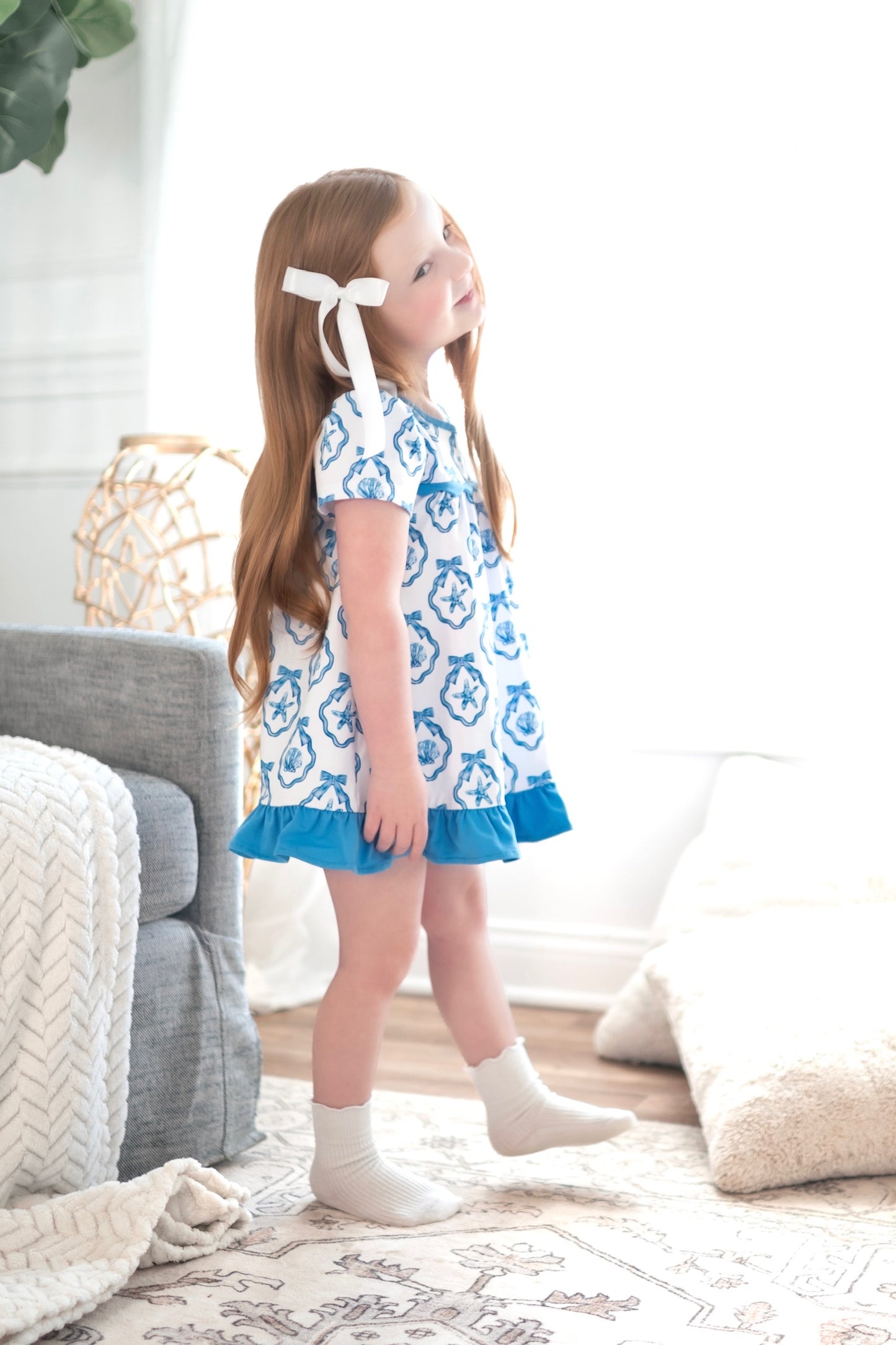 Short Sleeve Gown- Coastal Keepsake Co-zies (RTS)