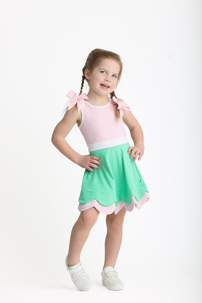 Green + Pink Color Block Hadley- Athleisure (RTS)