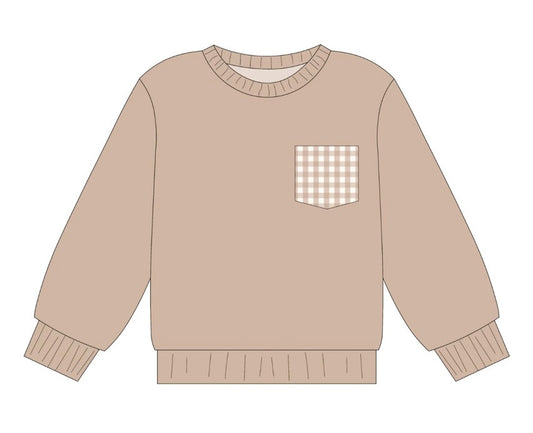 Boys Fall Sweatshirt- Warm Taupe (RTS)