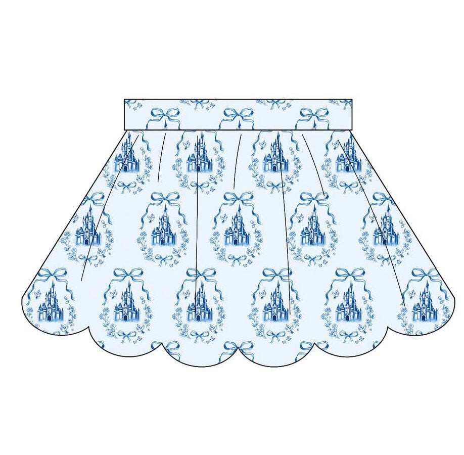 Blue Once Upon A Twirl Scalloped Skort- Athleisure (RTS)
