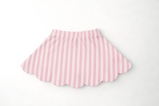 Scalloped Skort- Candy Cane (RTS)