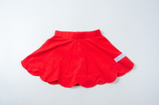 Scalloped Skort- Red (RTS)