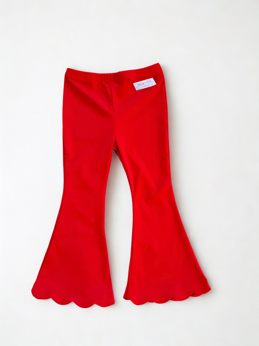 Flare Leggings- Red (RTS)