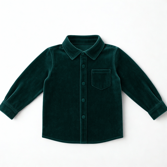 Evergreen Velvet Button-up Shirt (Preorder)