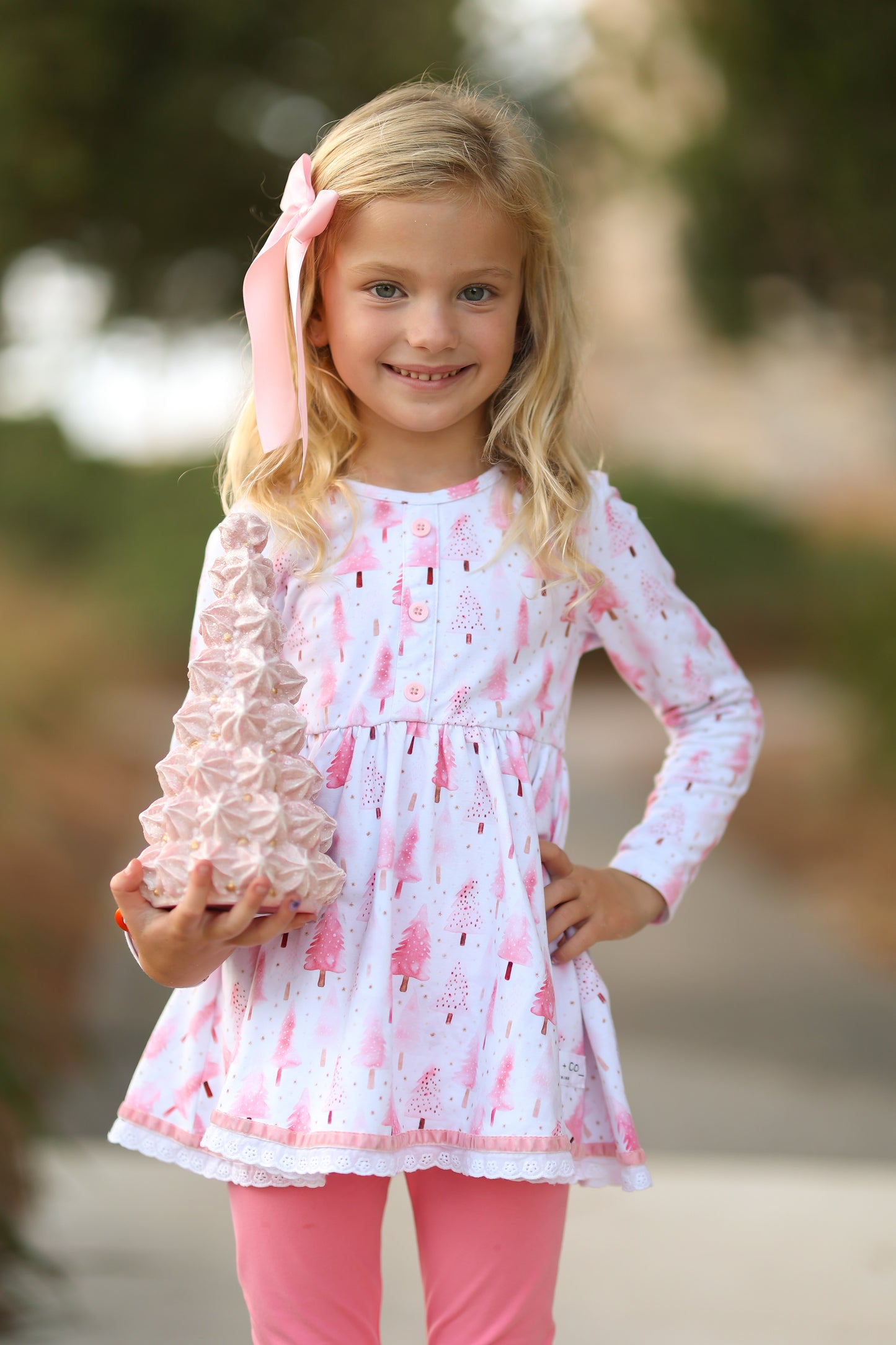 Pink Christmas Maddie *SHORT SLEEVE TUNIC ONLY*